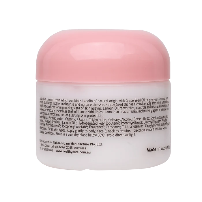 Healthy Care Lanolin Cream with Grape Seed 100g
