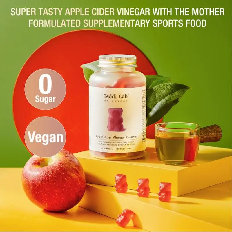 Unichi Teddi Lab Apple cider  Vinegar Gummy 60 Gummies