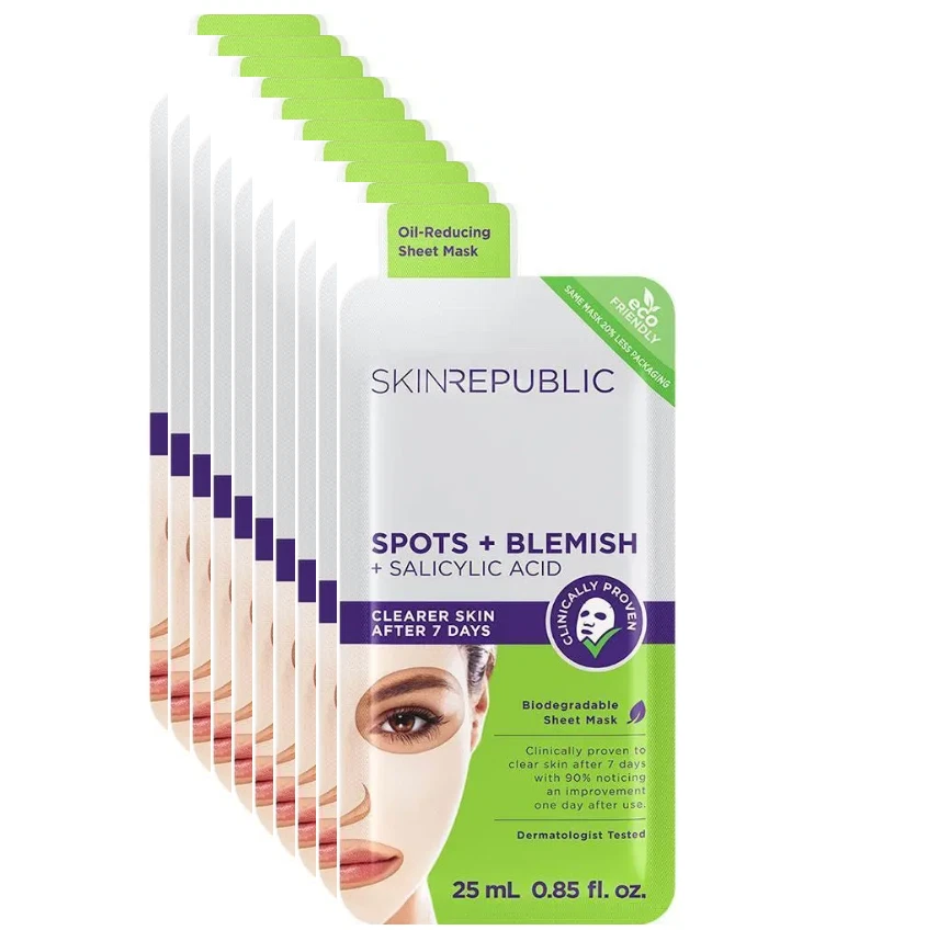 Skin Republic Spots and Blemish Face Mask 25ml（10 Pack）