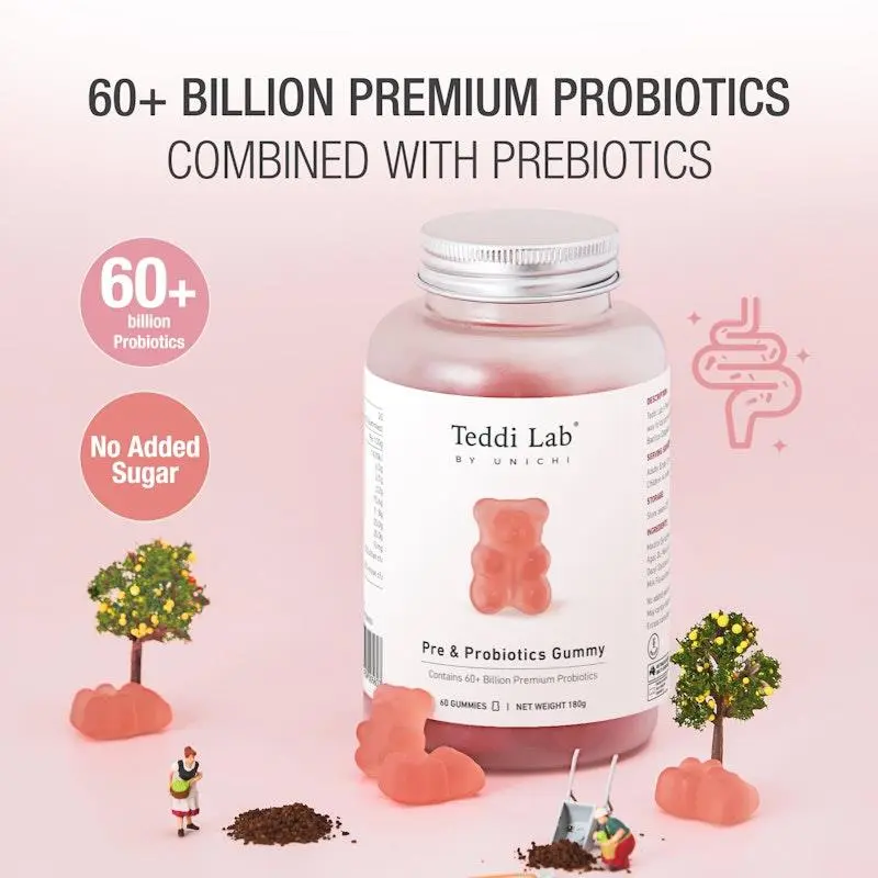 Unichi Rosa Prima Pre& Probiotics Gummy 60 Gummies