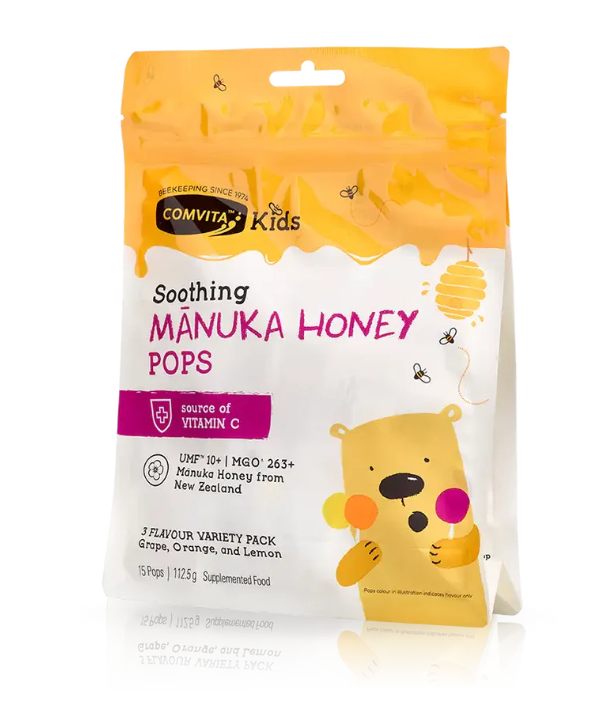 Comvita Kids Soothing Pops With UMF 10+ Manuka Honey 15 Pops