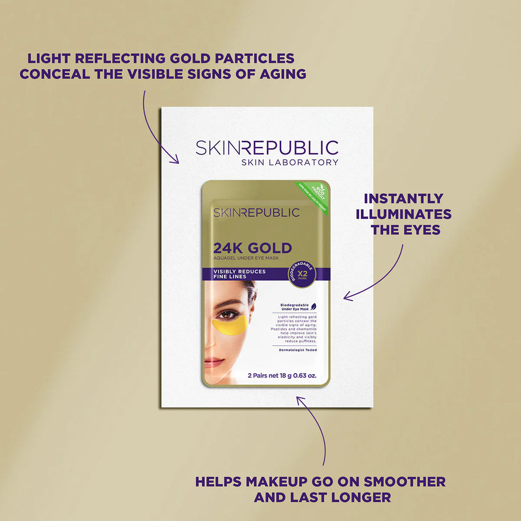 Skin Republic 24K Gold Aquagel Under Eye Mask 2 Pairs