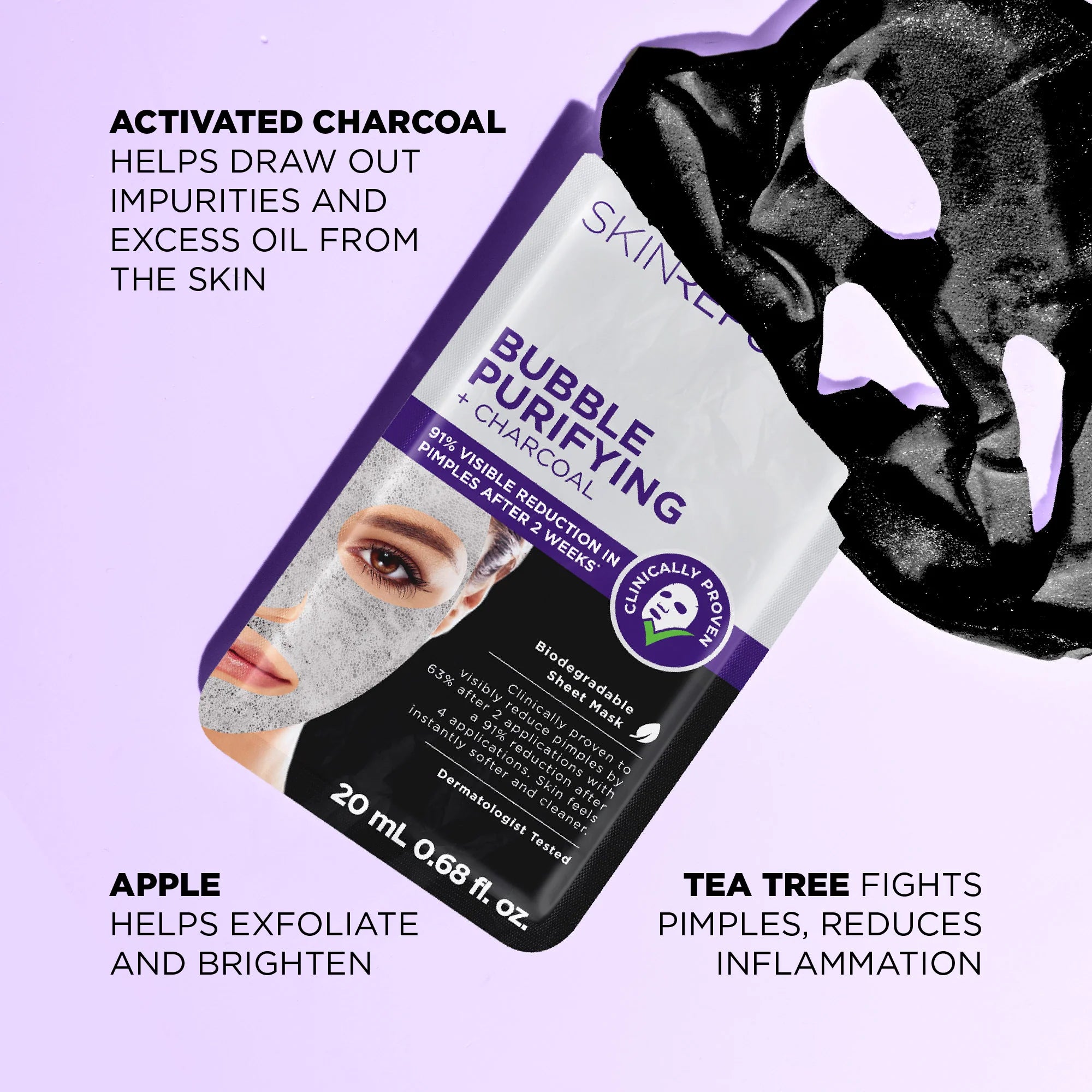 Skin Republic Bubble Purifying Charcoal Face Mask 20ml
