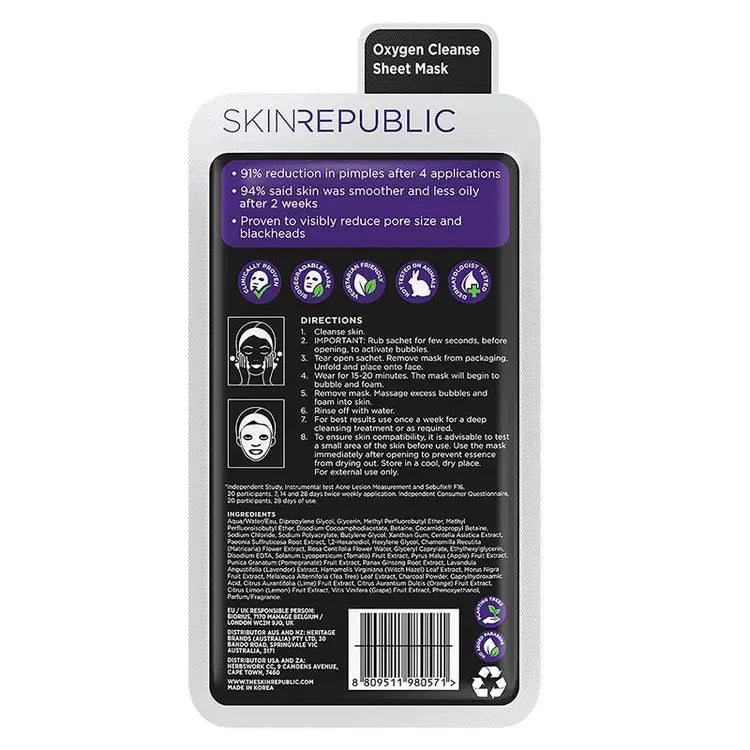 Skin Republic Bubble Purifying Charcoal Face Mask 20ml（10 Pack）