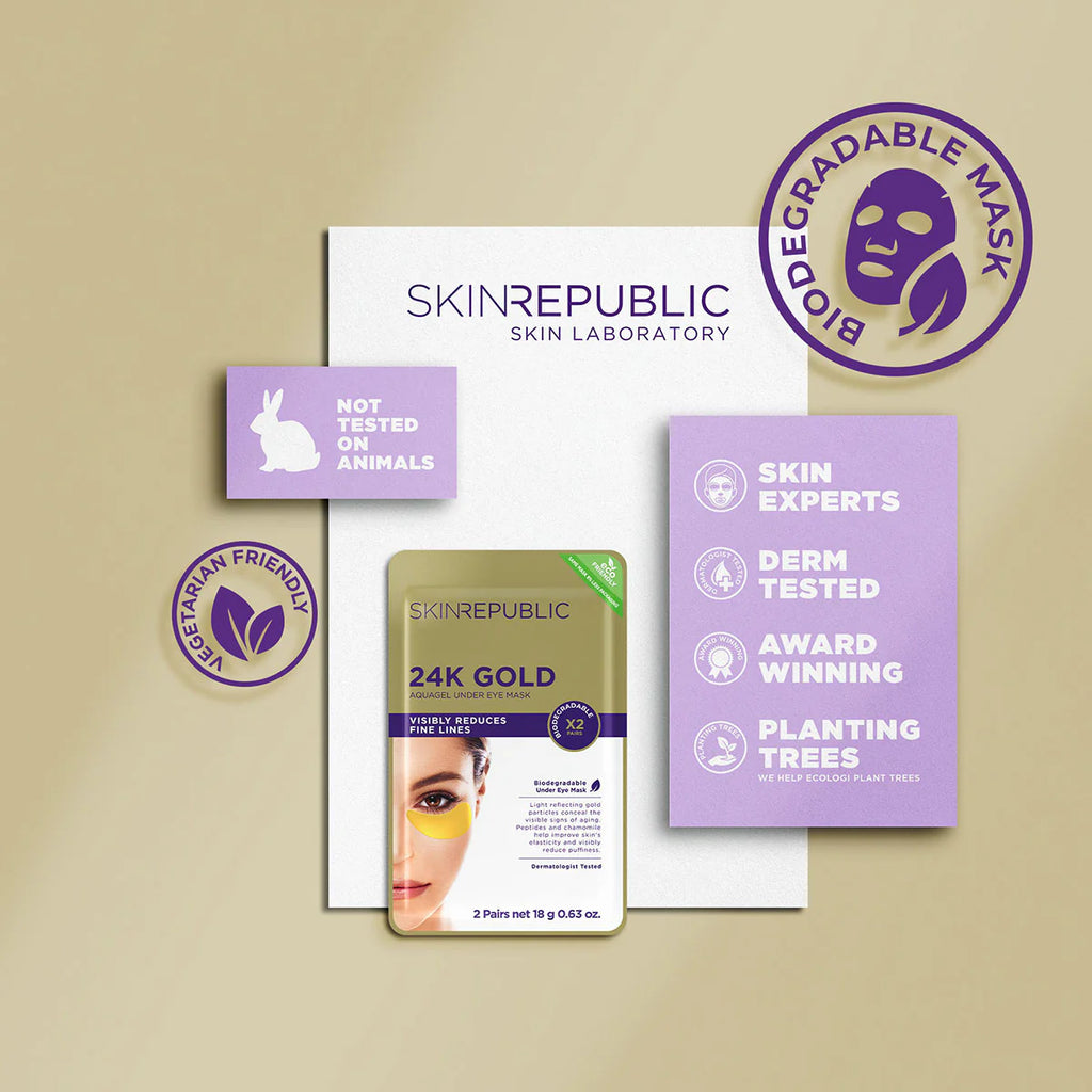 Skin Republic 24K Gold Aquagel Under Eye Mask 2 Pairs