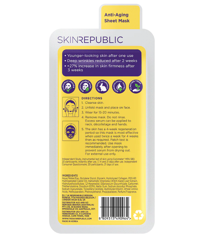 Skin Republic Collagen Infusion Face Mask 25ml （10 Pack）