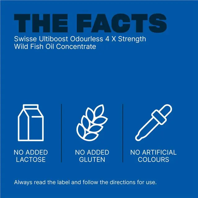 Swisse Ultiboost Odourless 4x Strength Wild Fish Oil Concentrate 60 Capsules