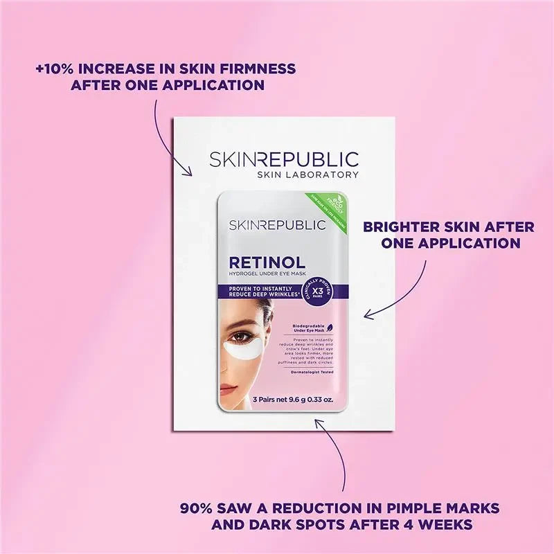 Skin Republic Retinol Hydrogel Under Eye Mask 3 Pairs (10 Pack)