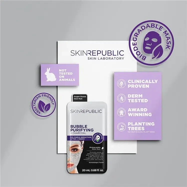 Skin Republic Bubble Purifying Charcoal Face Mask 20ml（10 Pack）