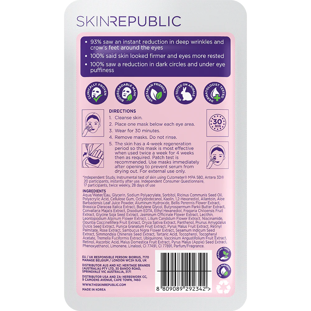 Skin Republic Retinol Hydrogel Under Eye Mask 3 Pairs