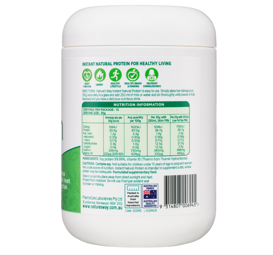 Nature's Way Instant Natural Protein Unflavoured 375g