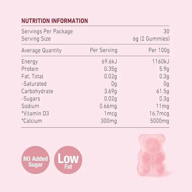 Unichi Calcium Vitamin D3 Gummy 60 Gummies