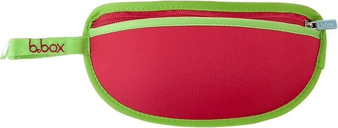 B.box Travel Bib + Flexible Spoon – Cherry Delight