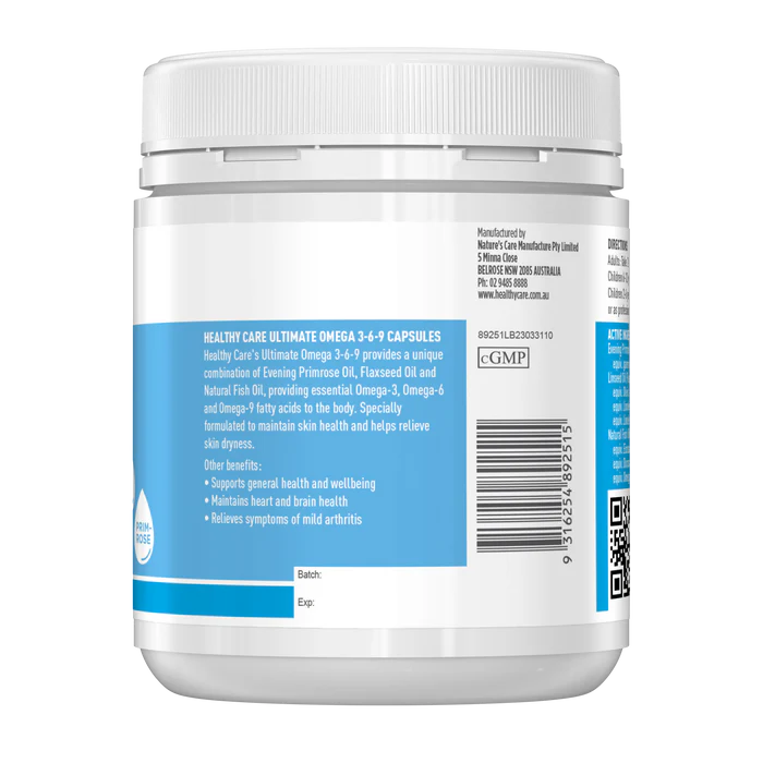 Healthy Care Ultimate Omega 3-6-9 200 Capsules