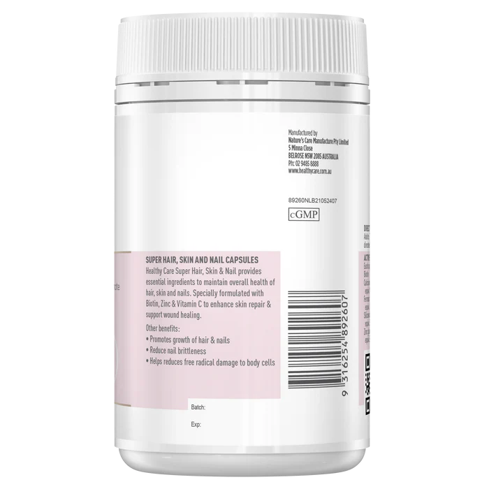 Healthy Care Super Hair Skin & Nails 100 Capsules