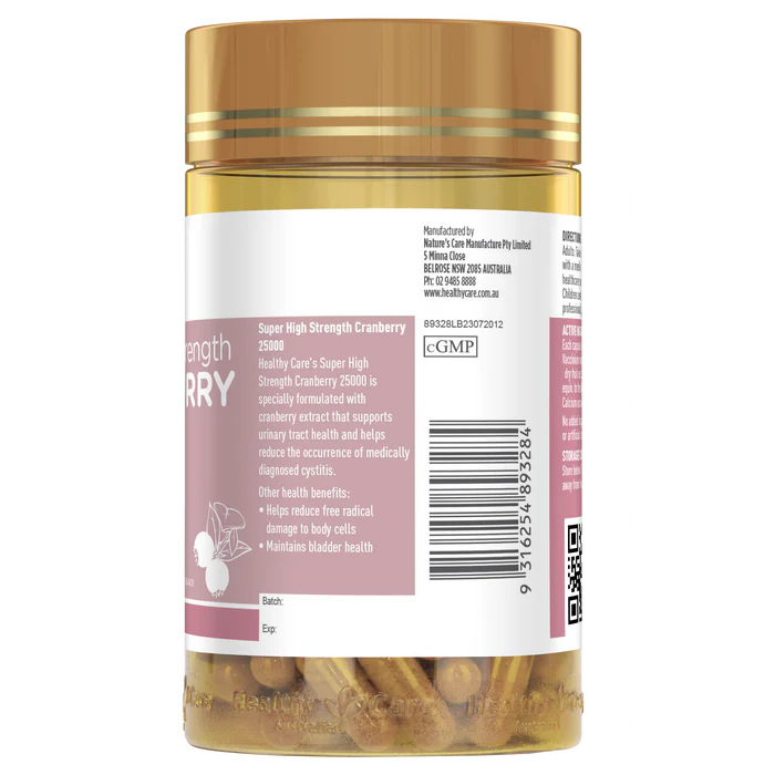 Healthy Care Super High Strength Cranberry 90 Capsules