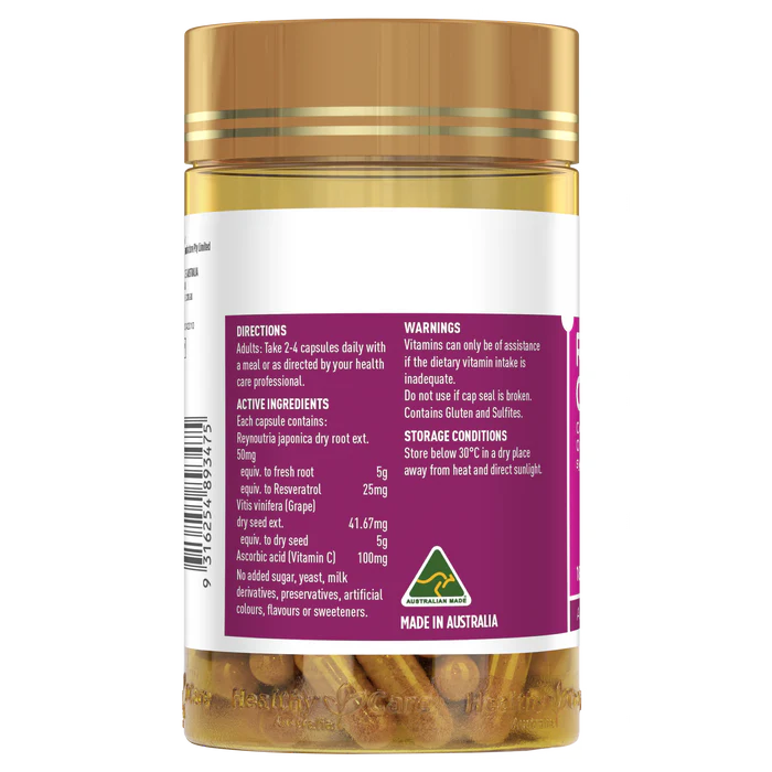 Healthy Care Resveratrol 180 Capsules