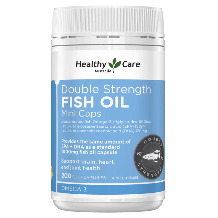 Healthy Care Double Strength Fish Oil Mini Caps 200 Capsules