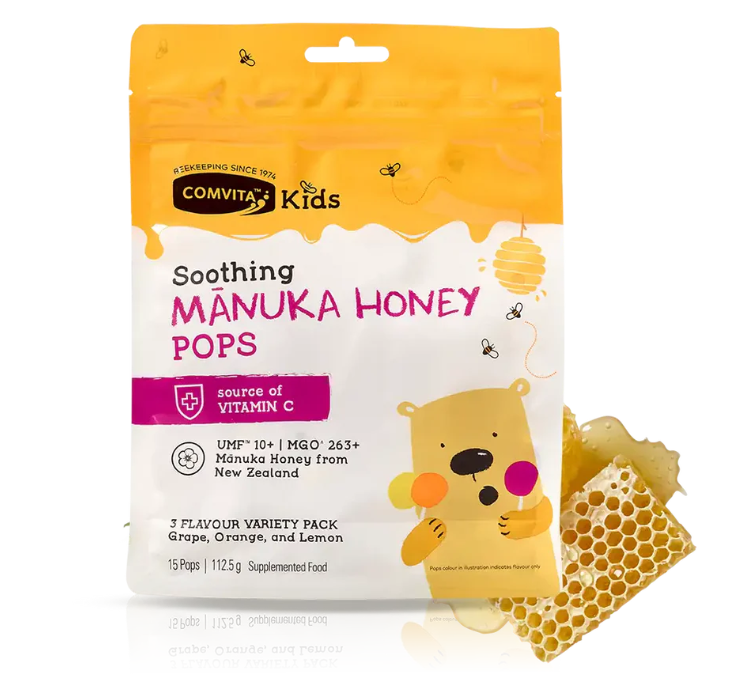 Comvita Kids Soothing Pops With UMF 10+ Manuka Honey 15 Pops