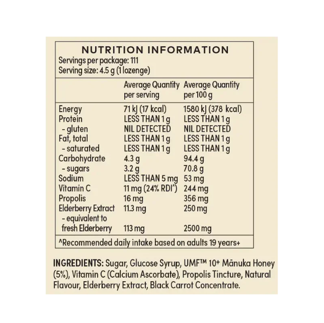 Comvita Elderberry Lozenges with Vitamin C 500g
