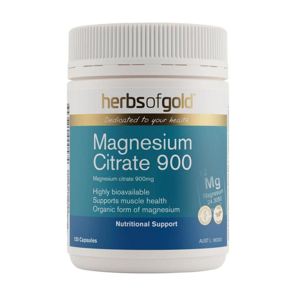 Herbs of Gold Magnesium Citrate 900 120 Capsules