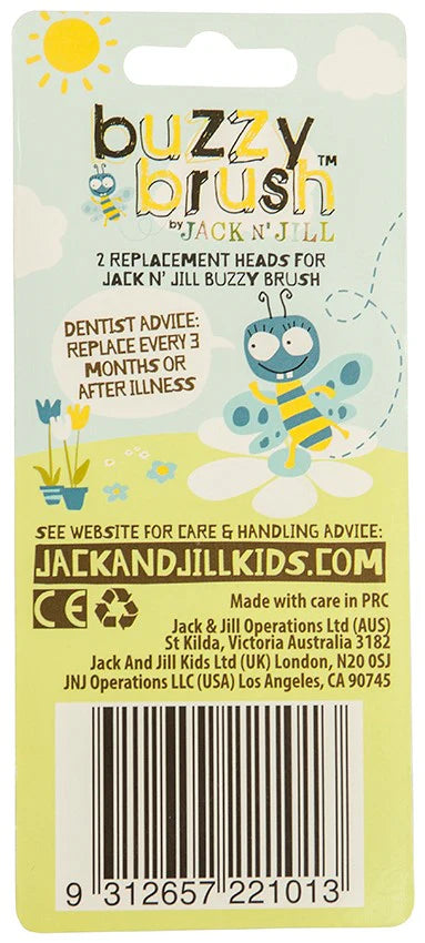 Jack N' Jill Buzzy Brush Replacement Heads - 2 Pack