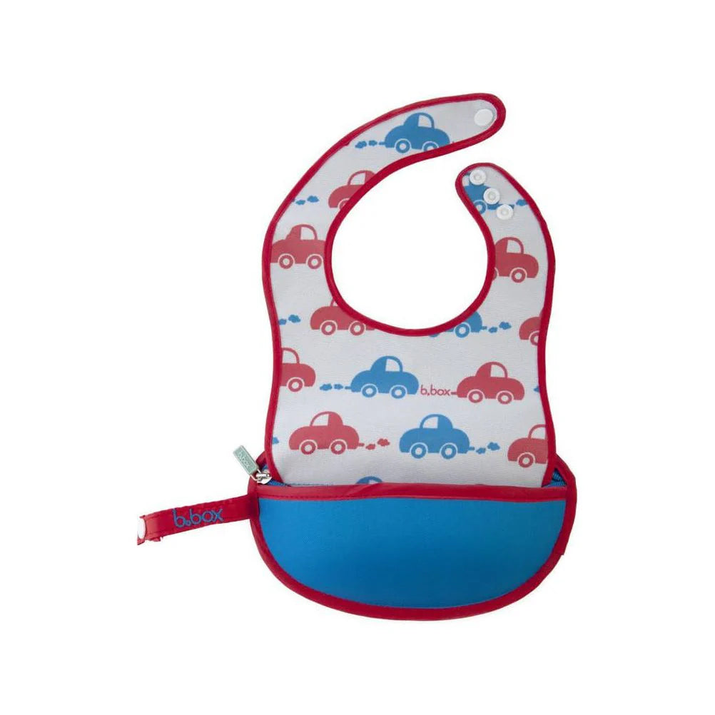 B.box Travel Bib + Flexible Spoon – Beep Beep