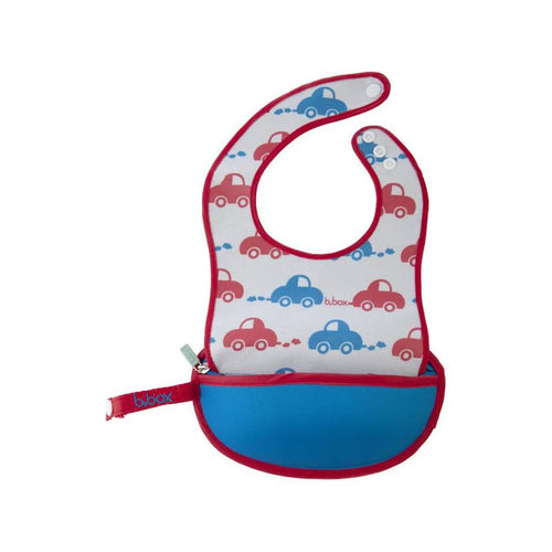 B.box Travel Bib + Flexible Spoon – Beep Beep