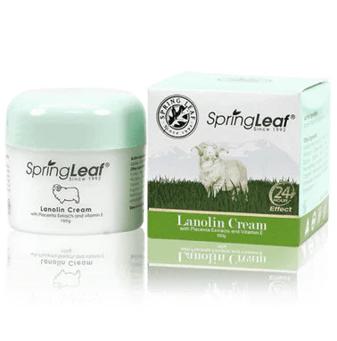 Spring Leaf Lanolin Cream with Placenta & Vitamin E 100g (Green)