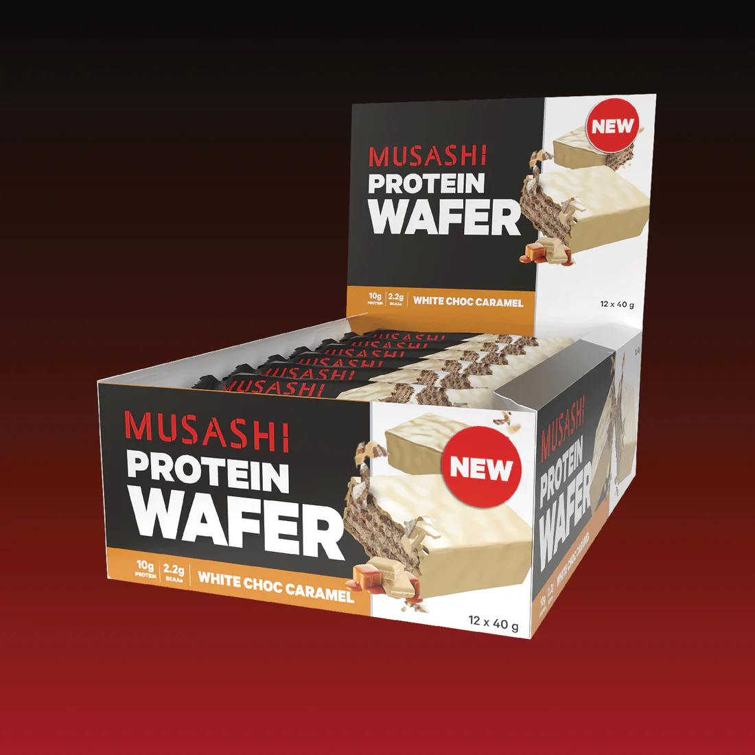 Musashi Protein Wafer-White Chocolate Caramel 40g*12