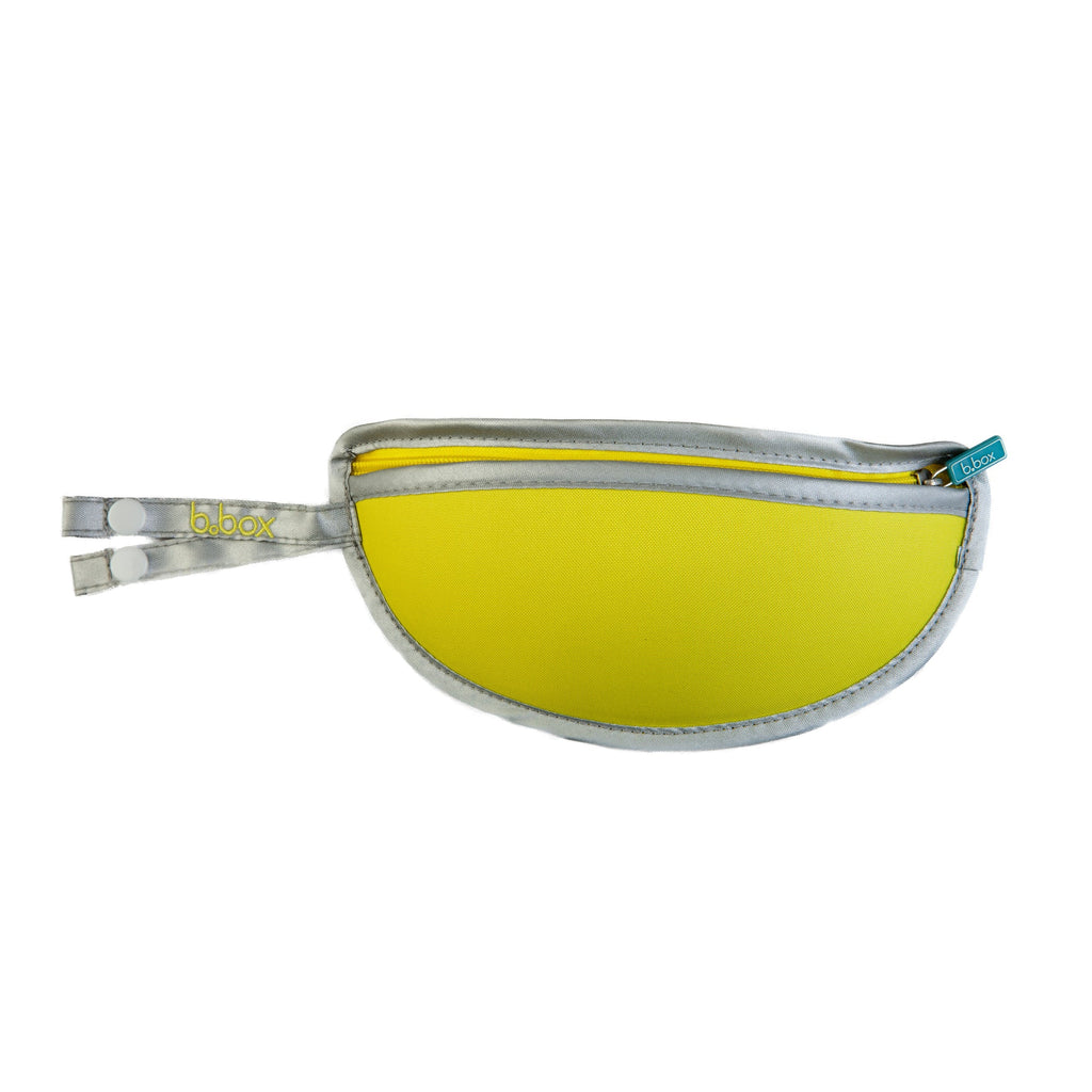 B.box Travel Bib + Flexible Spoon – Mellow Lellow