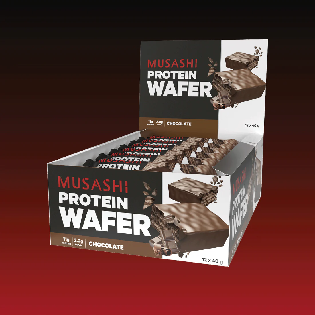 Musashi Protein Wafer-Chocolate 40g*12