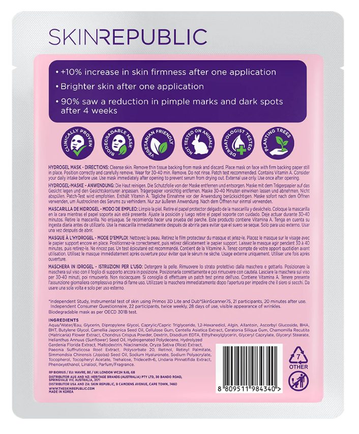 Skin Republic Retinol Hydrogel Mask 25g (10 Pack)