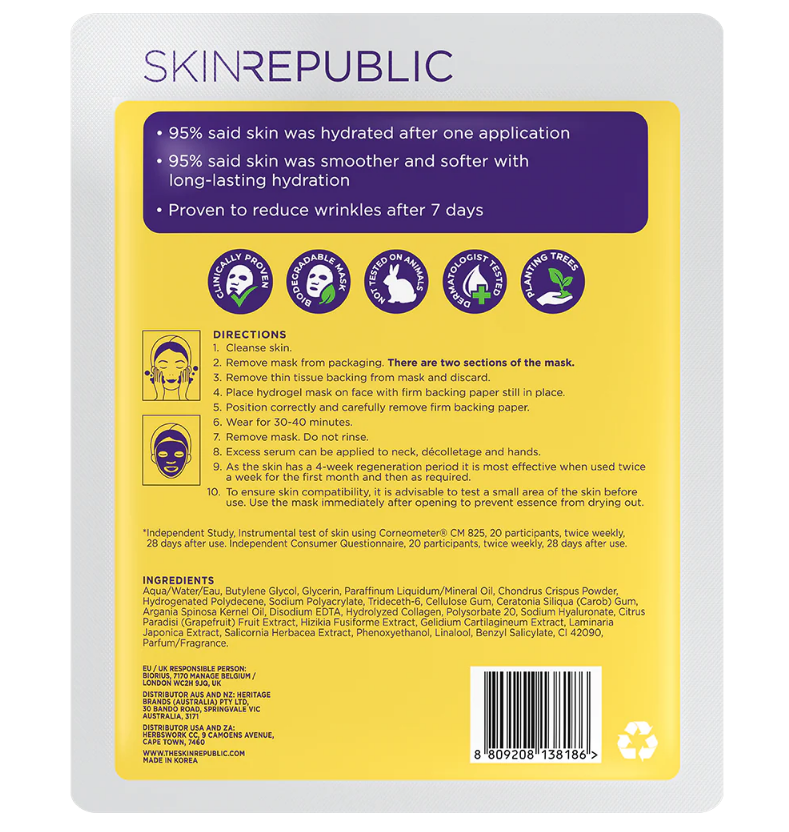 Skin Republic Collagen Hydrogel Face Mask 25g（10 Pack）