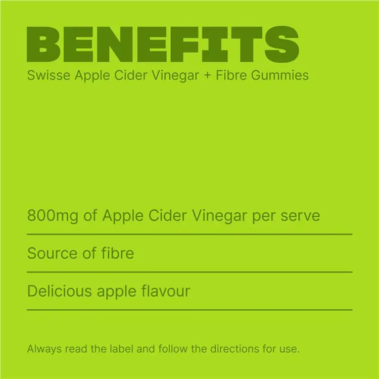 Swisse Apple Cider Vinegar & Fibre Gummies 45 Gummies