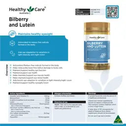 Healthy Care Bilberry & Lutein 120 Capsules