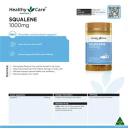 Healthy Care Squalene 1000mg 200 Capsules