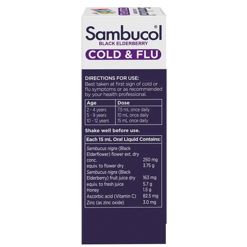Sambucol Black Elderberry Cold & Flu Kids Liquid 120ml