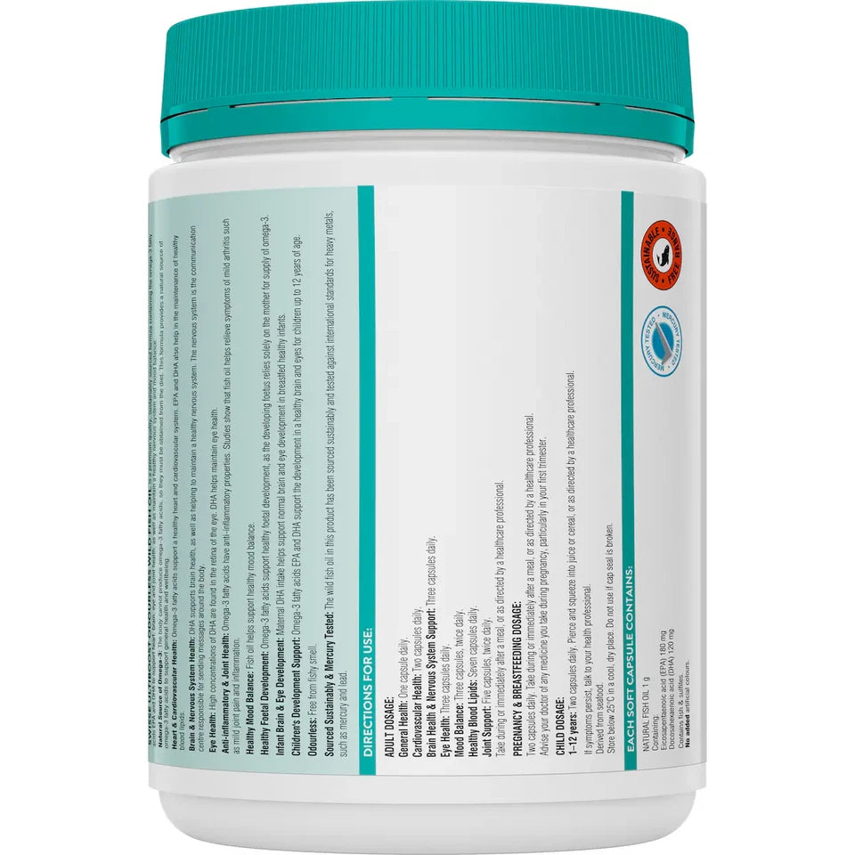 Swisse Ultiboost Odourless Wild Fish Oil 1000mg 400 Capsules