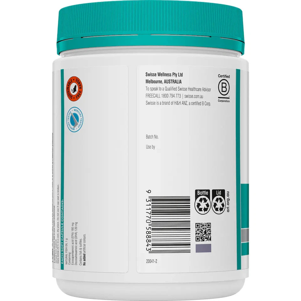 Swisse Ultiboost Odourless Wild Fish Oil 1000mg 400 Capsules