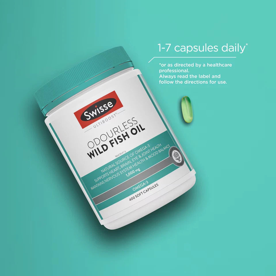 Swisse Ultiboost Odourless Wild Fish Oil 1000mg 400 Capsules