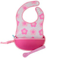 B.box Travel Bib + Flexible Spoon – Flower Power