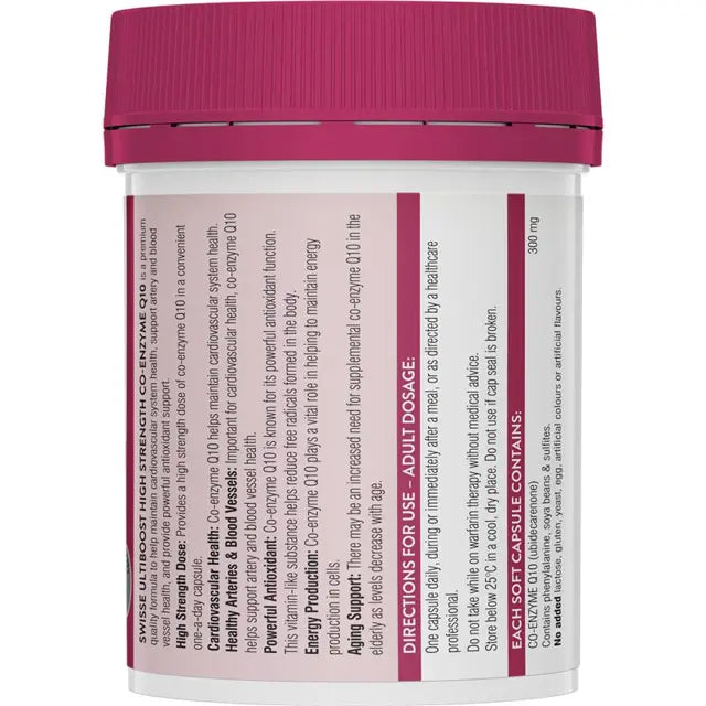 Swisse High Strength Co-Enzyme Q10 300mg 90 Capsules