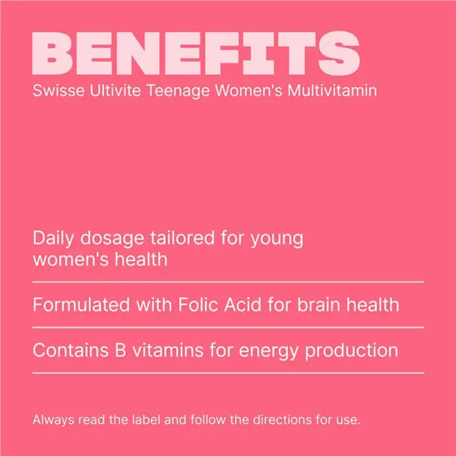 Swisse Ultivite Teenage Women's Multivitamin 60 Tablets